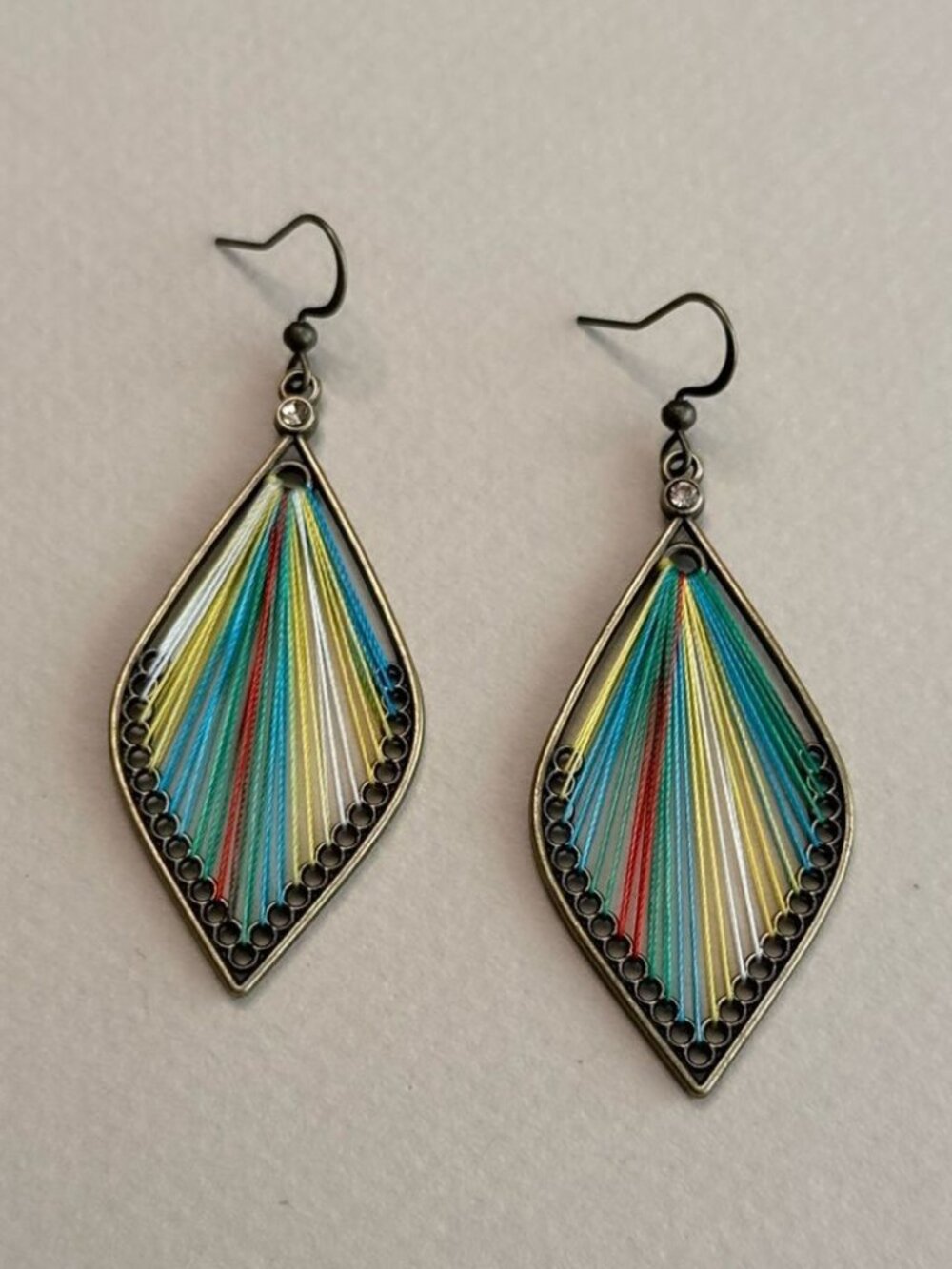 MulticolorThread Drop Earrings 2183